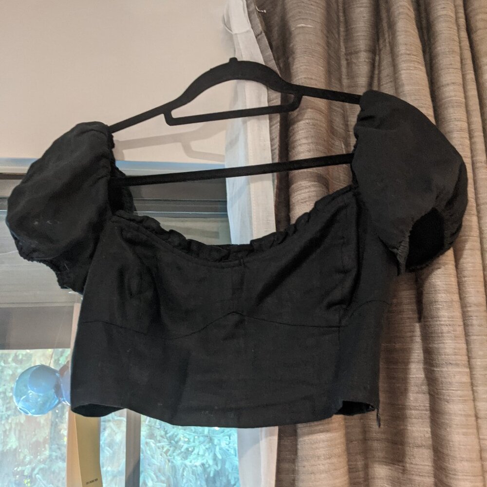 NWT Aritzia  "wanderer" black linen top US size medium